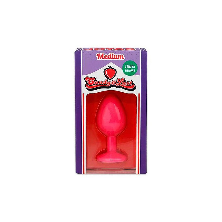 PLUG ANAL DE SILICONE COM JOIA ROSA CANDY LUST 1