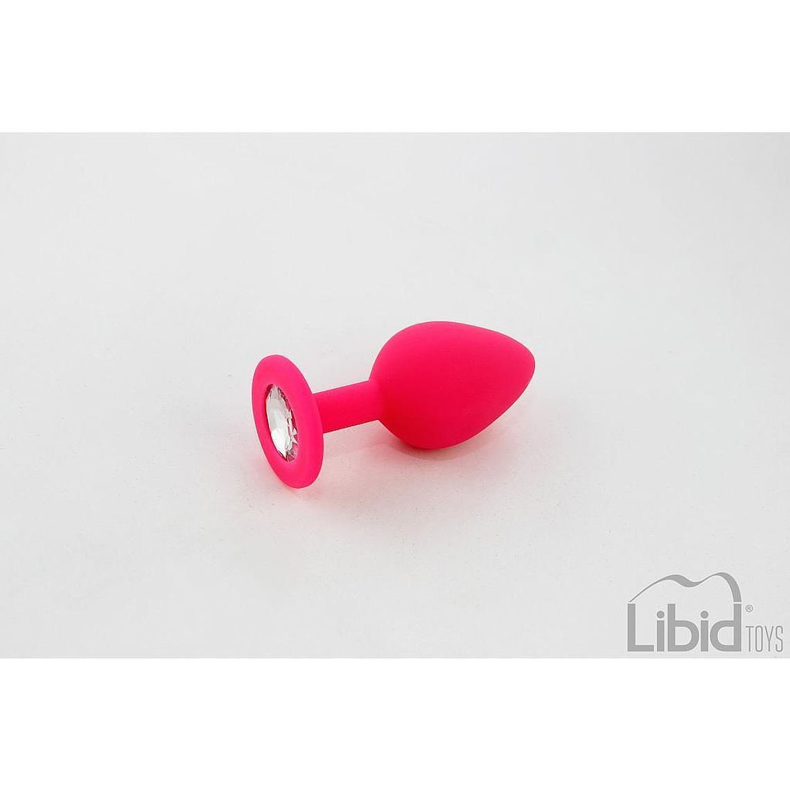 PLUG ANAL DE SILICONE COM JOIA ROSA CANDY LUST 2