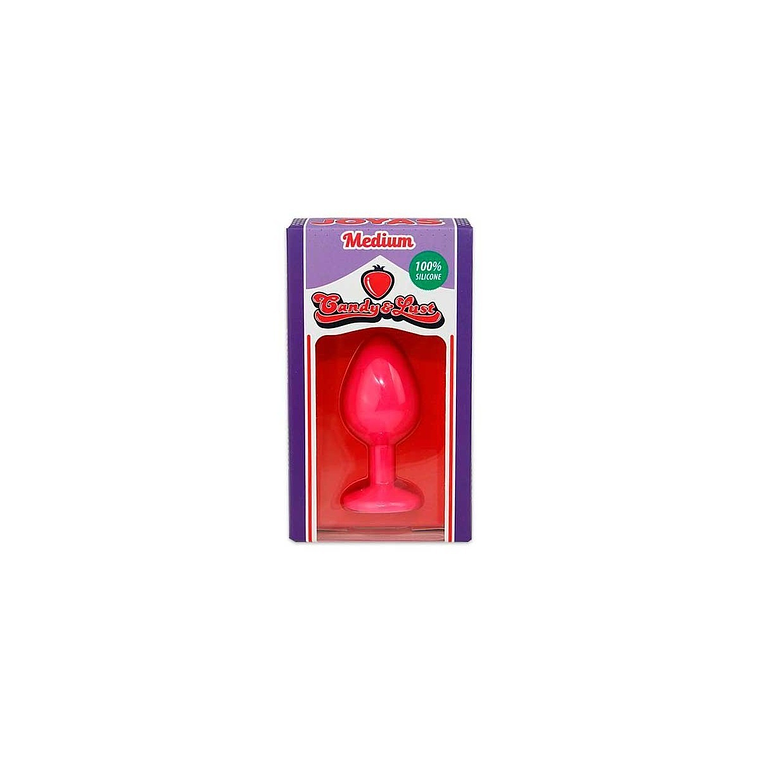 PLUG ANAL DE SILICONE COM JOIA ROSA CANDY LUST 3