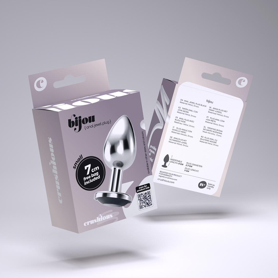 PLUG ANAL JOIA BIJOU PRETO PEQUENO CRUSHIOUS COM BOLSA AVELUDADA GRÁTIS 9