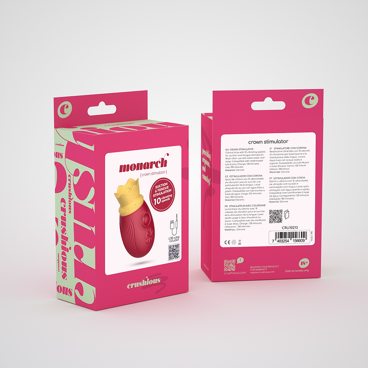 ESTIMULADOR CLITORIANO MONARCH CRUSHIOUS VERMELHO 14