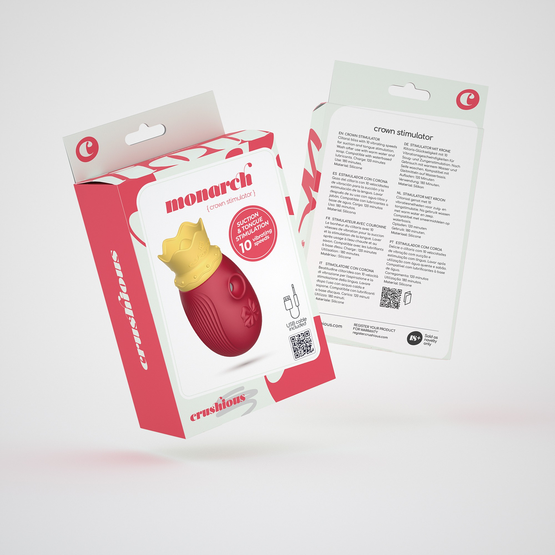 ESTIMULADOR CLITORIANO MONARCH CRUSHIOUS VERMELHO 15