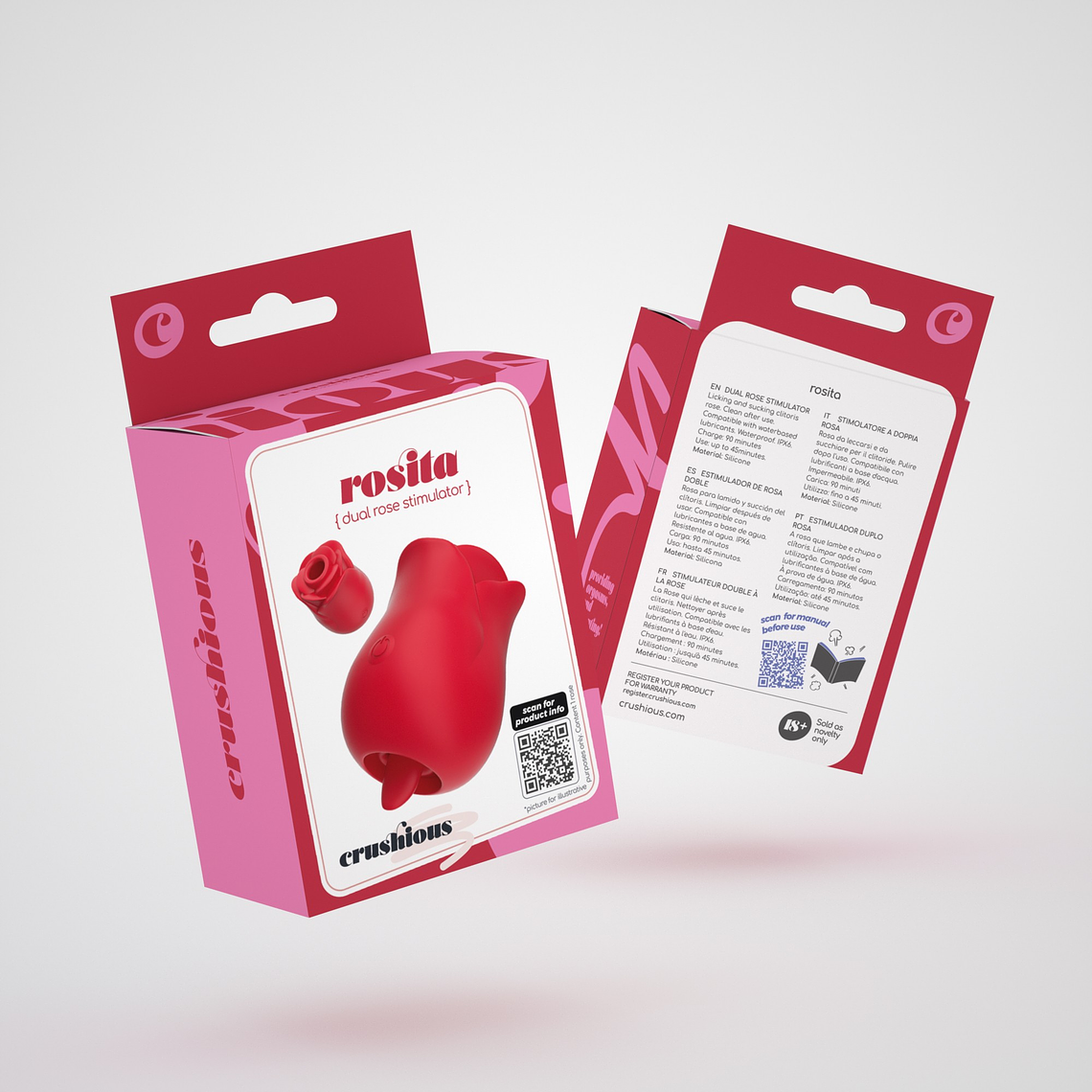 ROSITA ESTIMULADOR CLITORIANO COM LÍNGUA CRUSHIOUS 7
