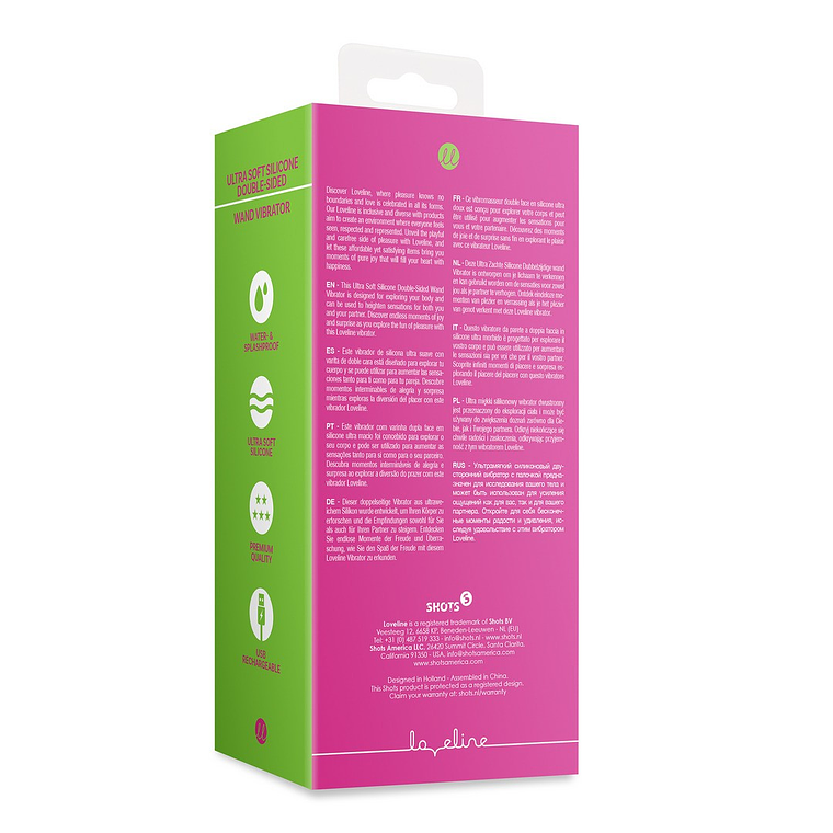 VARINHA MASSAJADORA ULTRA SOFT SILICONE DOUBLE-SIDED PRESTONE PINK LOVELINE 3