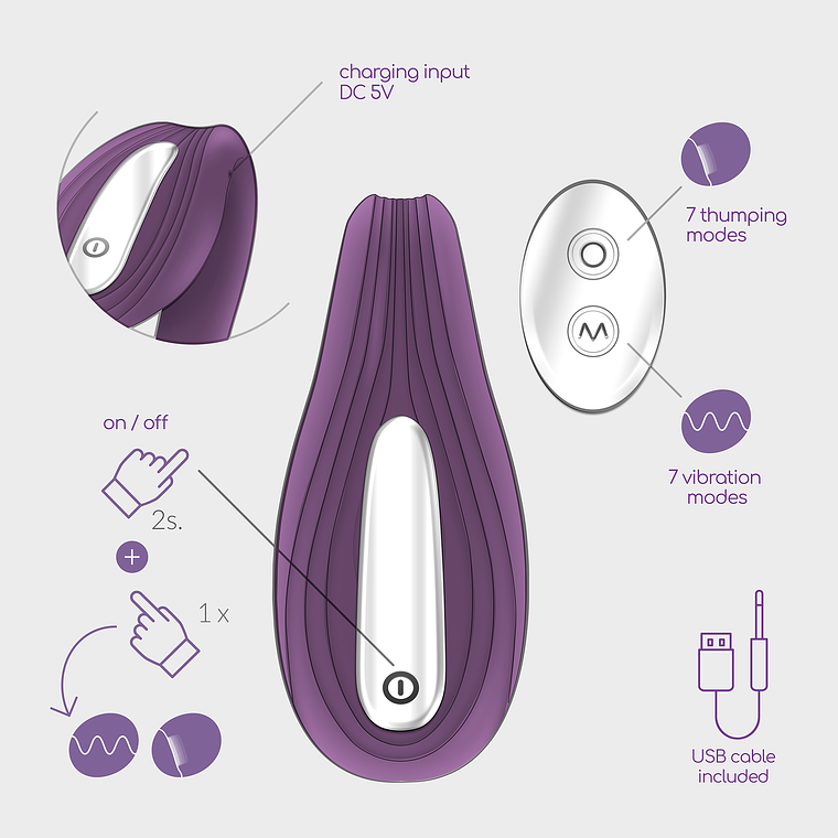 VIBRADOR RECARREGÁVEL COM COMANDO PLEASURISER E OFERTA DE LUBRIFICANTE À BASE DE ÁGUA CRUSHIOUS 3