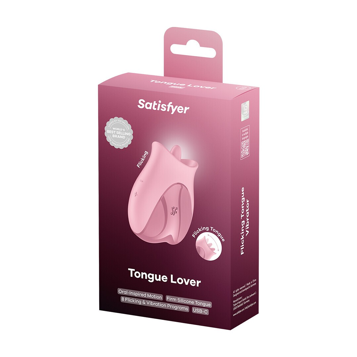 ESTIMULADOR TONGUE LOVER FLICKING TONGUE ROSA SATISFYER 2