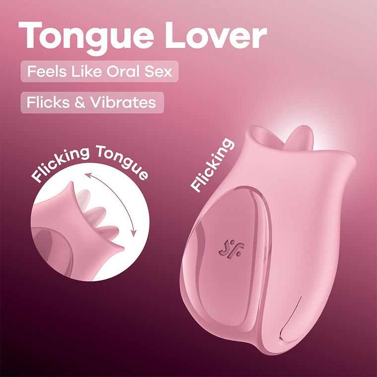 ESTIMULADOR TONGUE LOVER FLICKING TONGUE ROSA SATISFYER 6