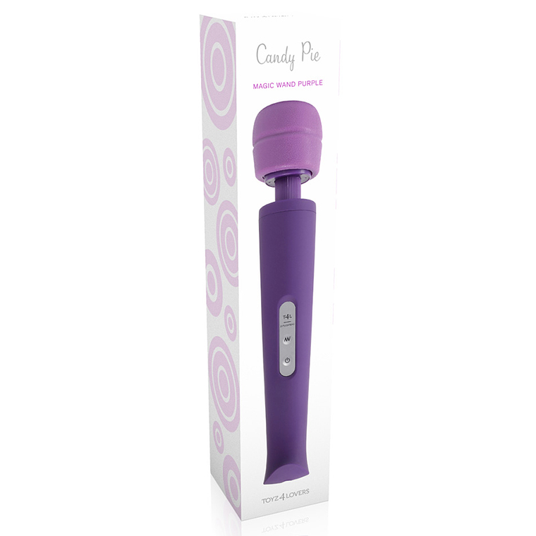 MASSAJADOR COM CARREGADOR USB CANDY PIE MAGIC WAND ROXO 2