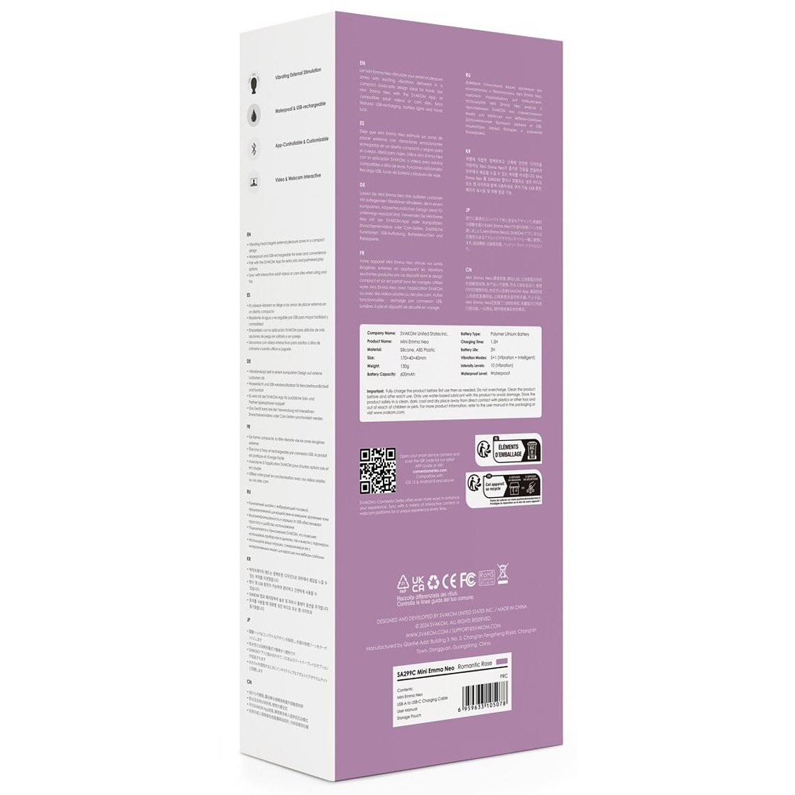 MASSAJADOR MINI EMMA NEO COM APLICAÇÃO MÓVEL SVAKOM 8