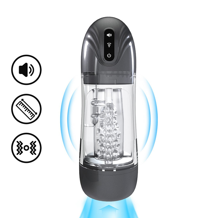 BOMBA DE MASTURBAÇÃO COM SUCÇÃO E VIBRAÇÃO SONICPULL MULTIMEDIA ENHANCED GUN METAL PUMPED 1