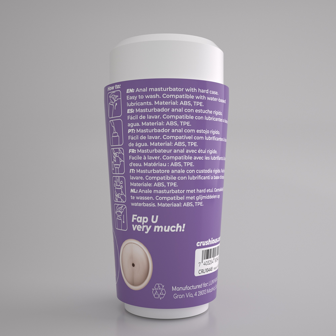 FAPPUCINO HOT BUNS MASTURBADOR ANAL PORTÁTIL CRUSHIOUS 3