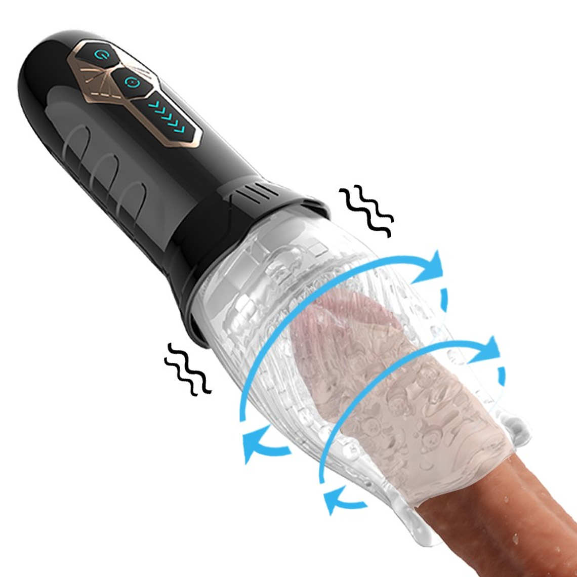 MASTURBADOR COM VIBRAÇÃO E ROTAÇÃO SPINNING MACHINE V 2.0 FUNNY MEE  4