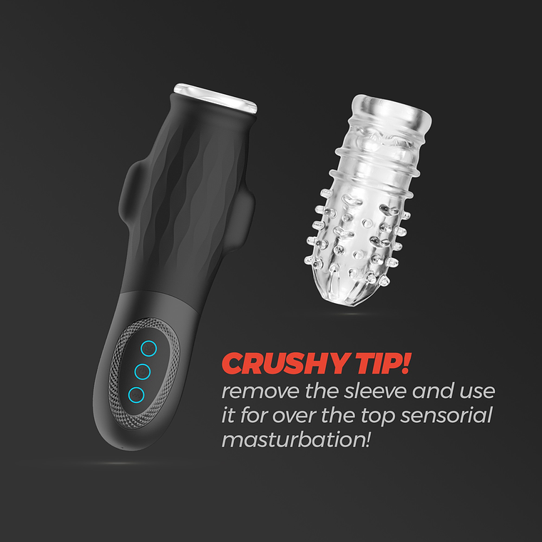 MASTURBADOR COM MANGA AMOVÍVEL, SUCÇÃO E LUBRIFICANTE GRÁTIS GARGANTUA CRUSHIOUS 8