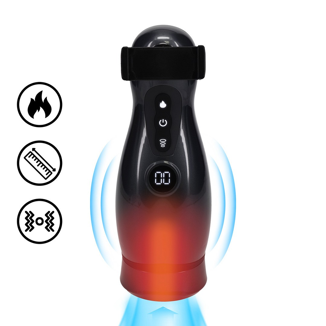 MASTURBADOR VIBRATÓRIO COM SUCÇÃO E SUPORTE DE TELEFONE VIRTUO GUN METAL PUMPED  1