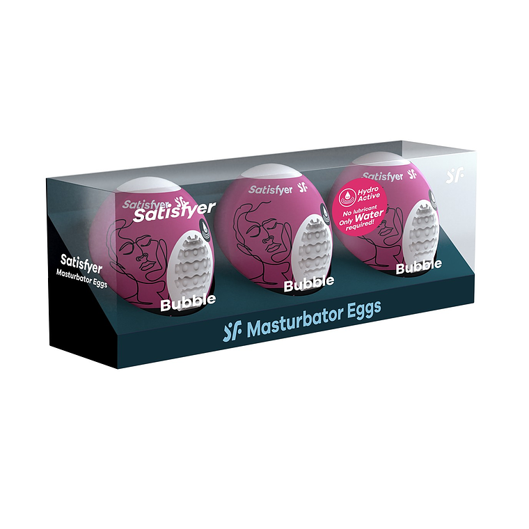 PACK DE 3 MASTURBADOR MASTURBATOR EGG BUBBLE SATISFYER 1