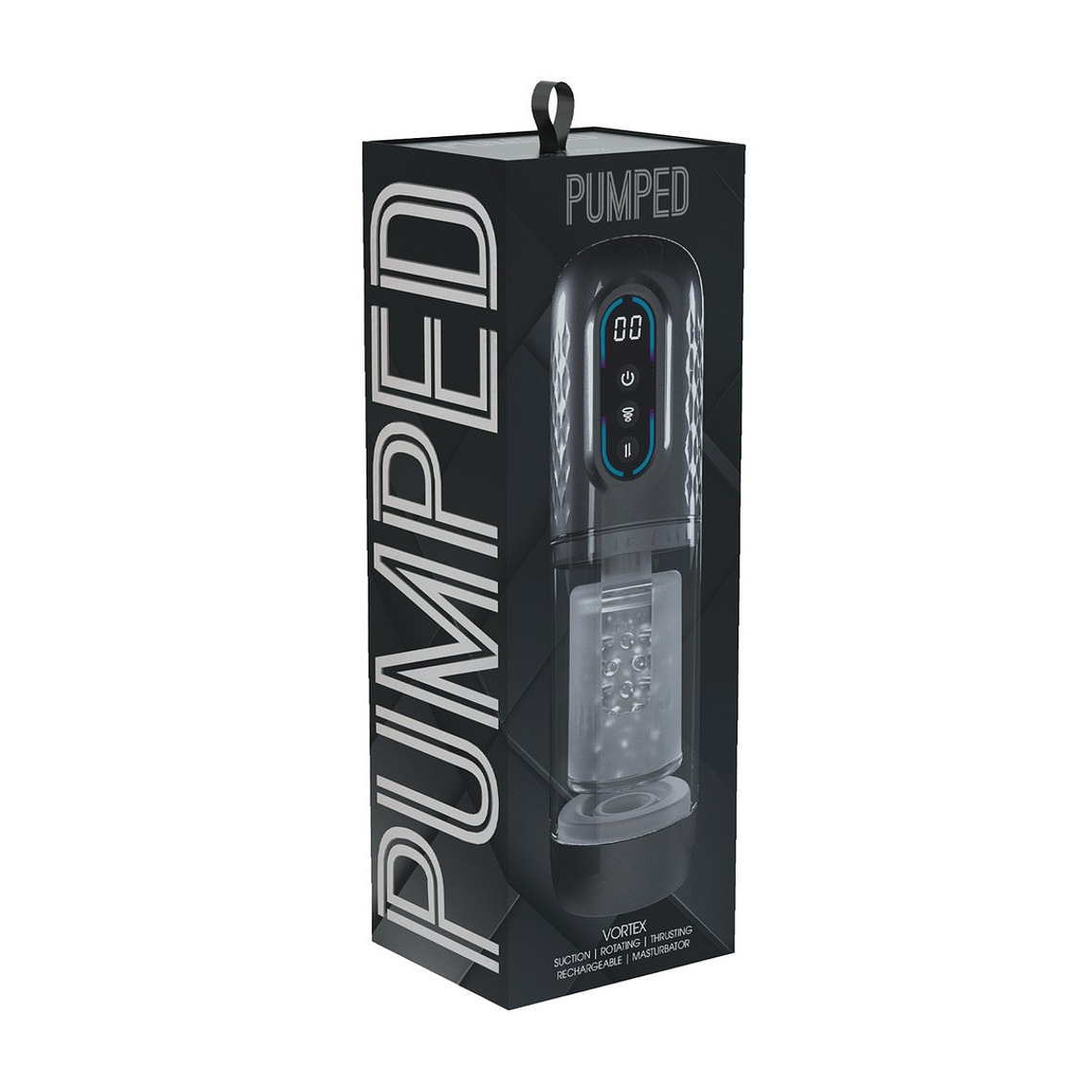 MASTURBADOR VIBRATÓRIO COM SUCÇÃO E IMPULSO VORTEX GUN METAL PUMPED 2