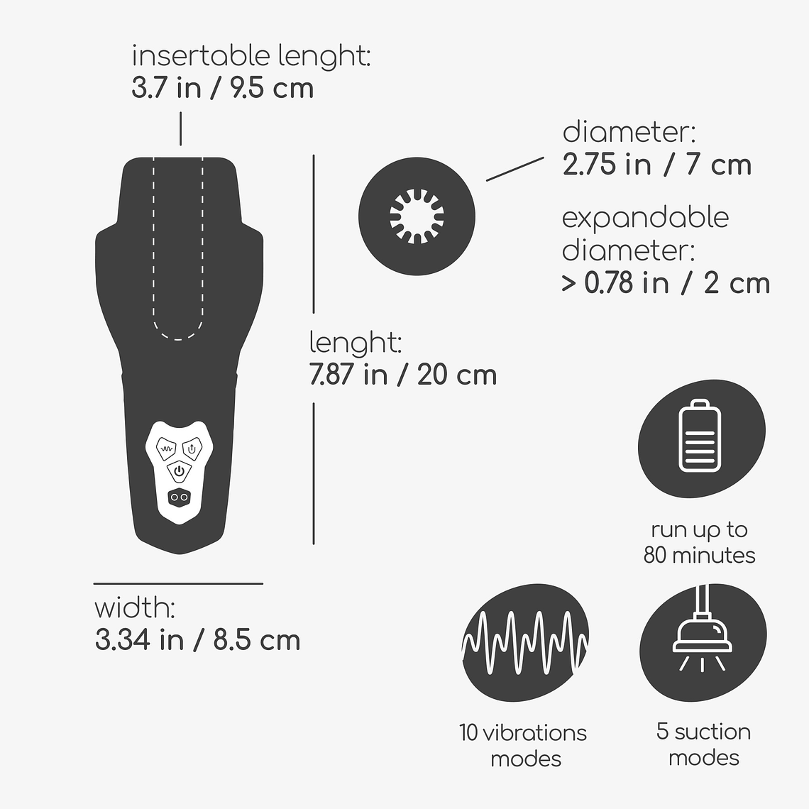 QUASAR MASTURBADOR RECARREGÁVEL COM SUCÇÃO CRUSHIOUS 11