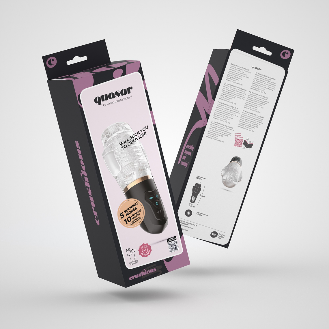 QUASAR MASTURBADOR RECARREGÁVEL COM SUCÇÃO CRUSHIOUS 14