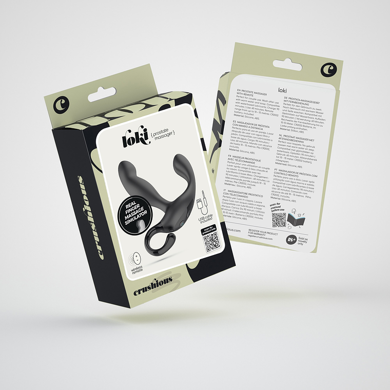 LOKI MASSAJADOR DE PRÓSTATA RECARREGÁVEL COM CONTROLO REMOTO CRUSHIOUS 14