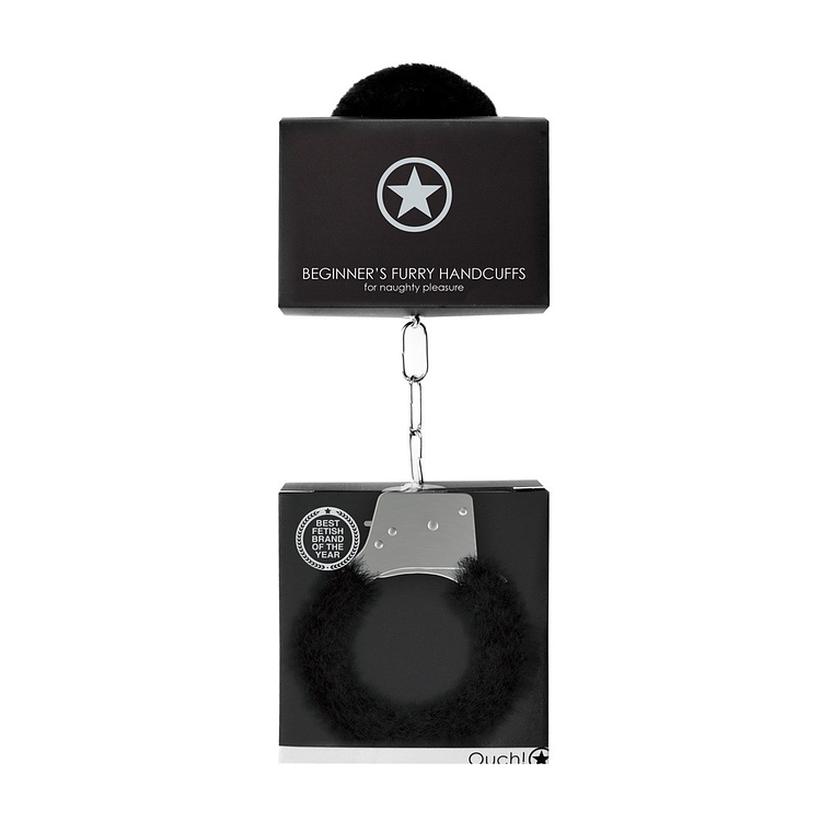 ALGEMAS COM PELUCHE BEGINNER'S FURRY HANDCUFFS PRETAS 2