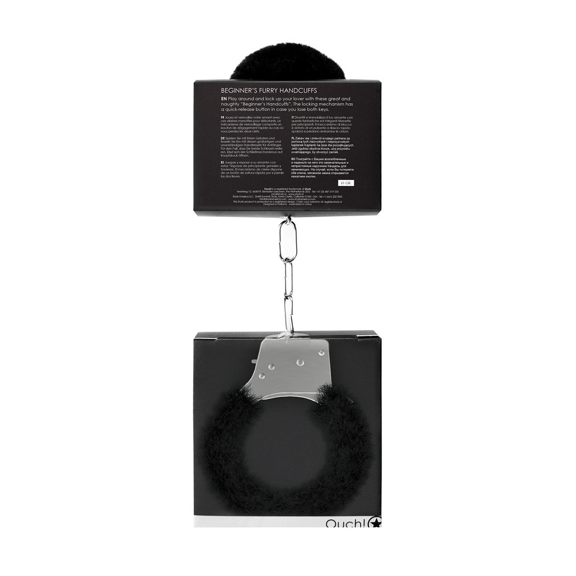 ALGEMAS COM PELUCHE BEGINNER'S FURRY HANDCUFFS PRETAS 3