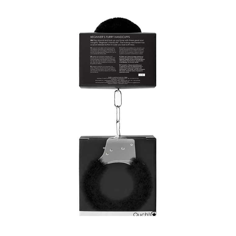 ALGEMAS COM PELUCHE BEGINNER'S FURRY HANDCUFFS PRETAS 3