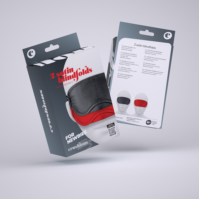 2 VENDAS DE CETIM CRUSHIOUS PRETA & VERMELHA 10