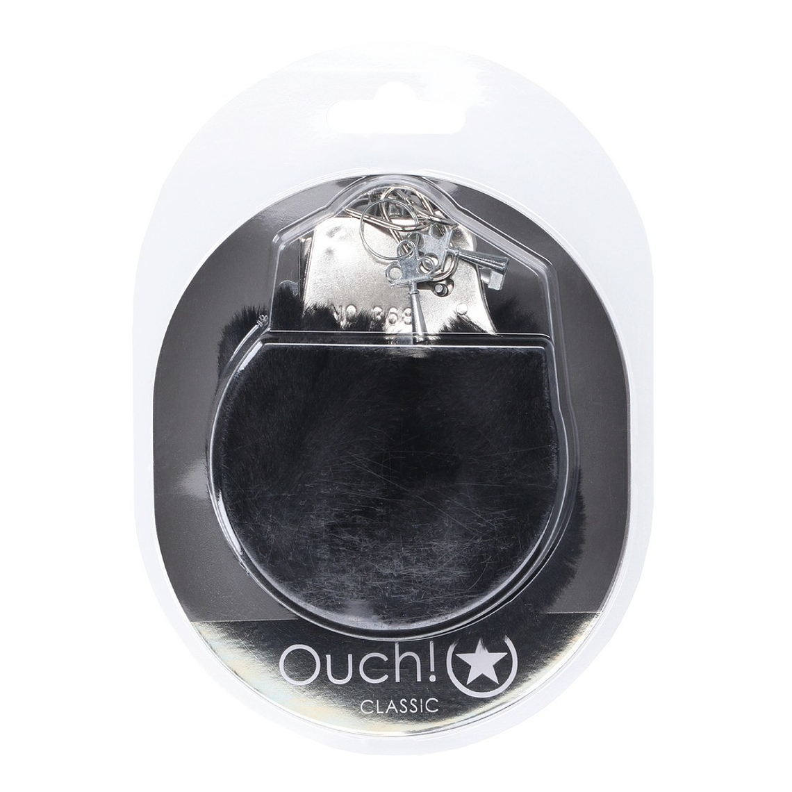 ALGEMAS COM PELUCHE CLASSIC FLUFFY PRETO OUCH! 2