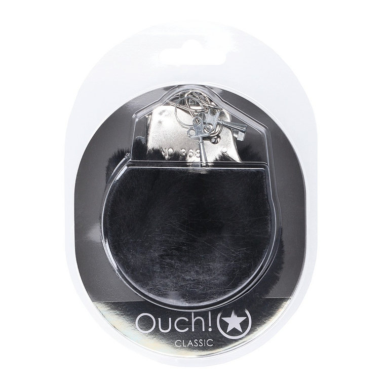 ALGEMAS COM PELUCHE CLASSIC FLUFFY PRETO OUCH! 2