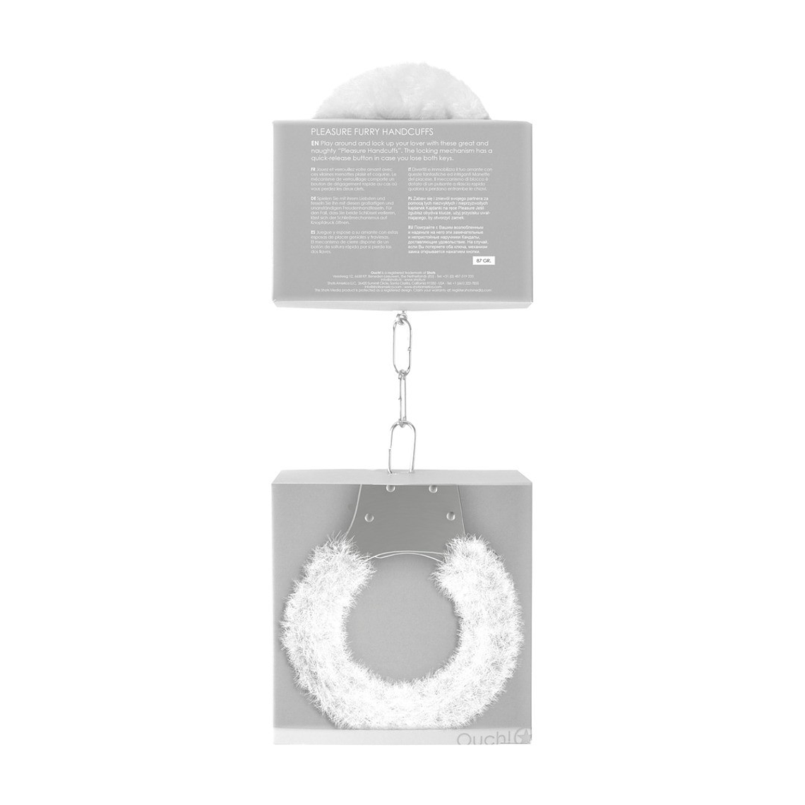 ALGEMAS COM PELUCHE PLEASURE FURRY HANDCUFFS BRANCAS 3