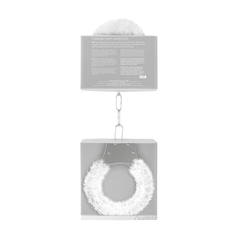 ALGEMAS COM PELUCHE PLEASURE FURRY HANDCUFFS BRANCAS 3