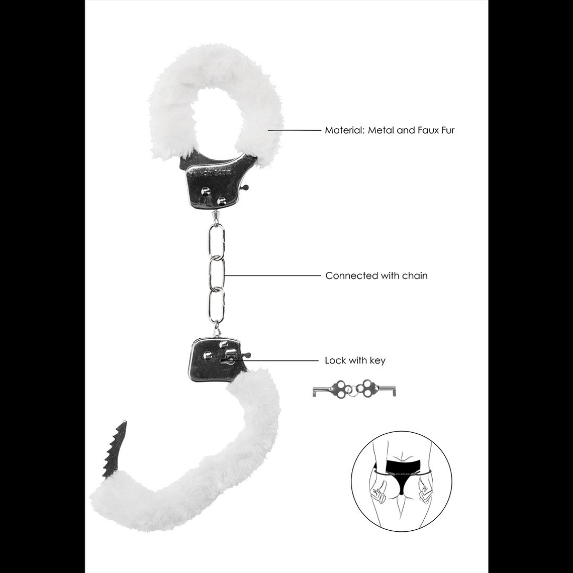 ALGEMAS COM PELUCHE PLEASURE FURRY HANDCUFFS BRANCAS 6