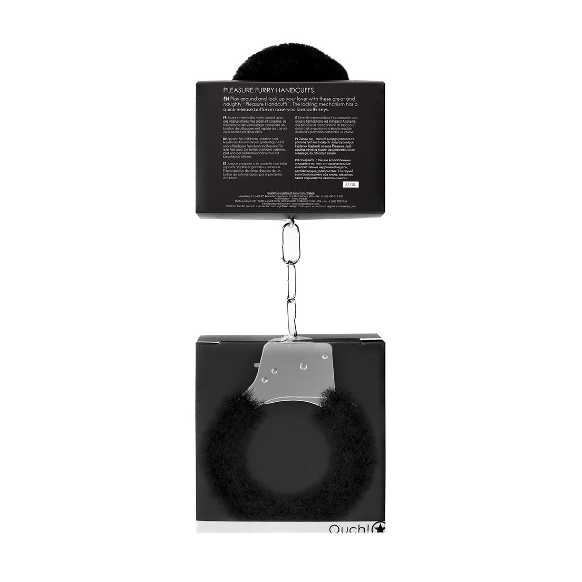 ALGEMAS COM PELUCHE PLEASURE FURRY HANDCUFFS PRETAS 3