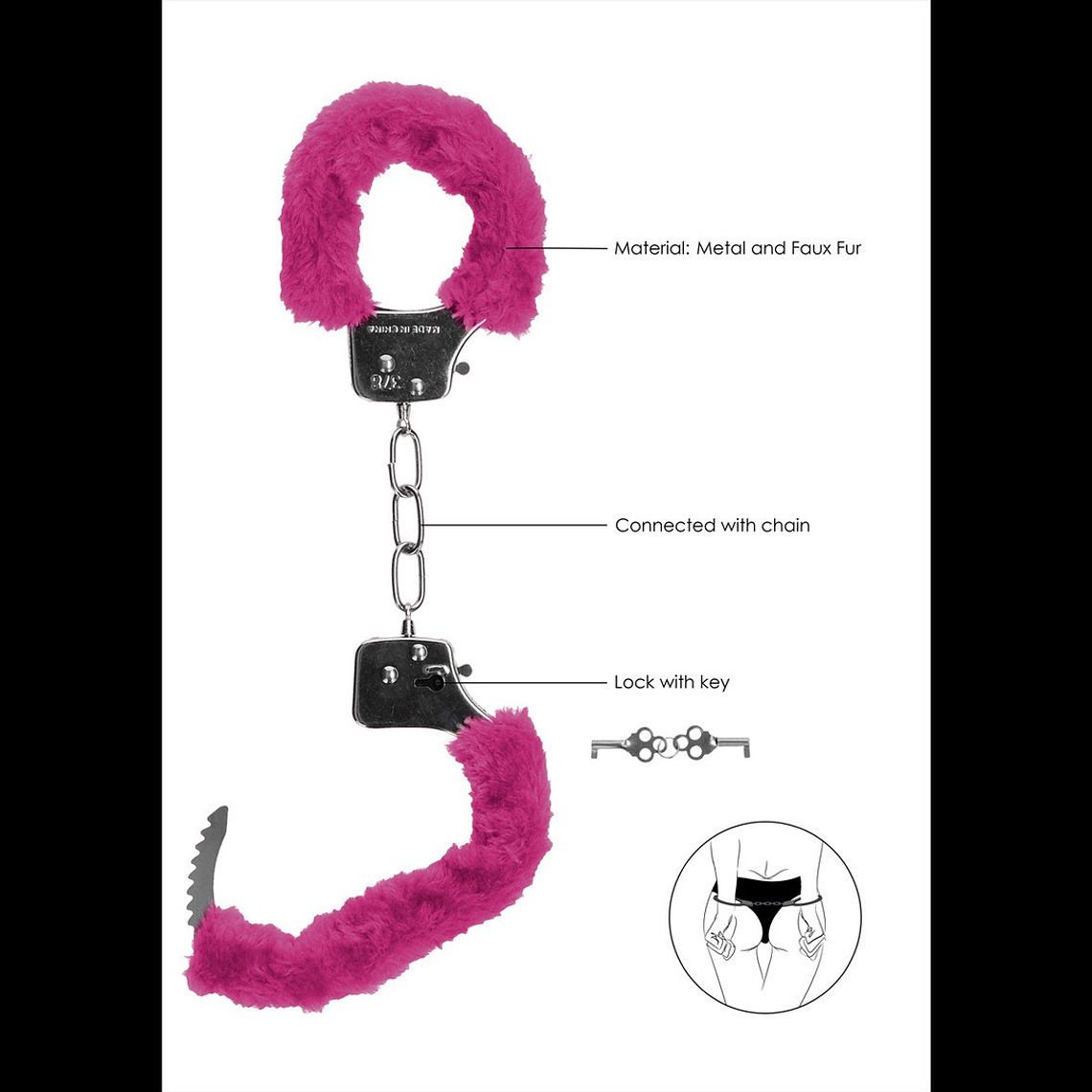ALGEMAS COM PELUCHE PLEASURE FURRY HANDCUFFS ROSA 6