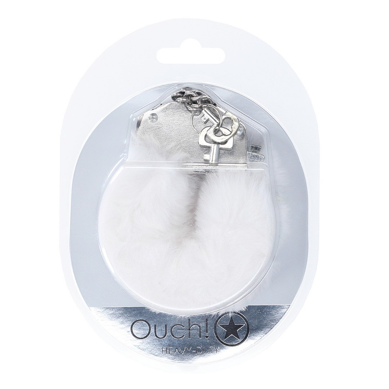 ALGEMAS COM PELÚCIA HEAVY-DUTY FLUFFY BRANCO OUCH! 2