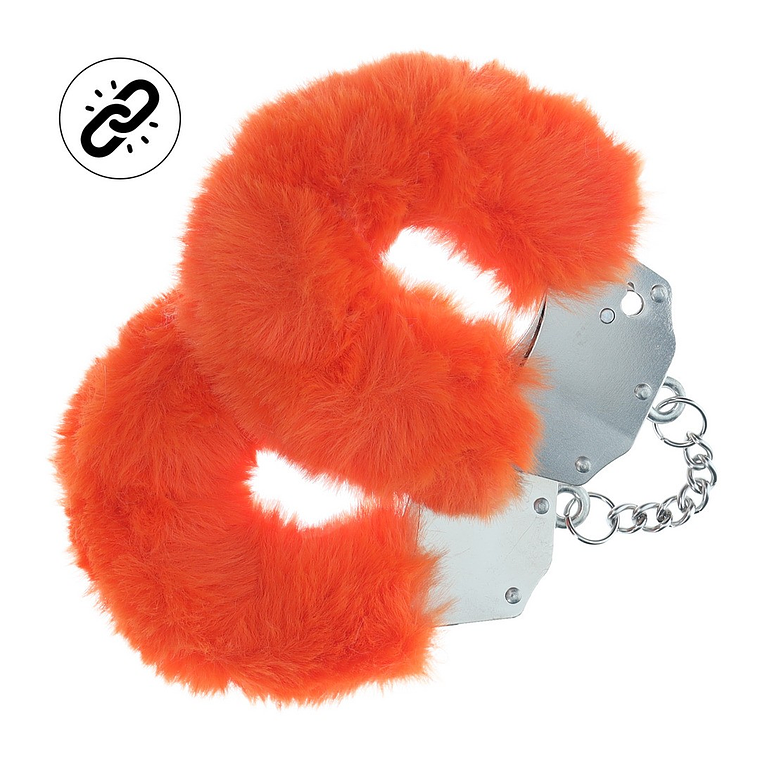 ALGEMAS COM PELÚCIA HEAVY-DUTY FLUFFY LARANJA OUCH! 1