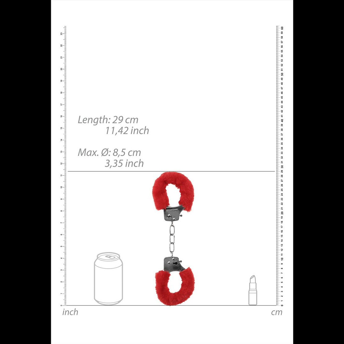ALGEMAS COM PELUCHE PLEASURE FURRY HANDCUFFS VERMELHAS 7