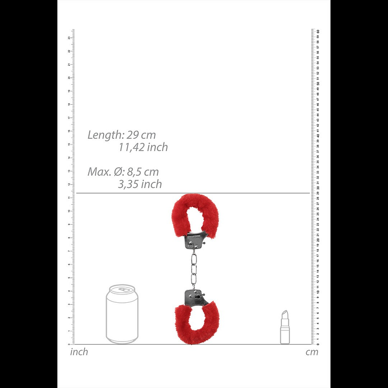 ALGEMAS COM PELUCHE PLEASURE FURRY HANDCUFFS VERMELHAS 7