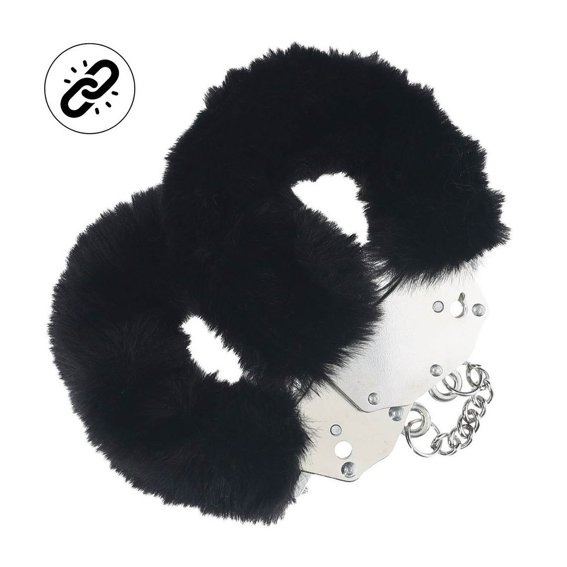 ALGEMAS COM PELÚCIA HEAVY-DUTY FLUFFY PRETAS OUCH! 1