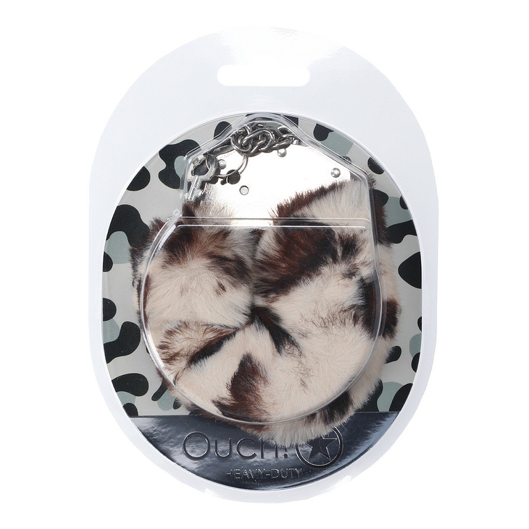 ALGEMAS COM PELÚCIA HEAVY-DUTY FLUFFY SNOW LEOPARD OUCH!  2