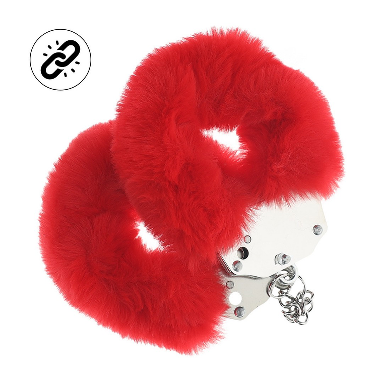 ALGEMAS COM PELÚCIA HEAVY-DUTY FLUFFY VERMELHO OUCH! 1