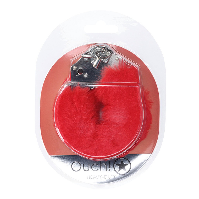 ALGEMAS COM PELÚCIA HEAVY-DUTY FLUFFY VERMELHO OUCH! 2