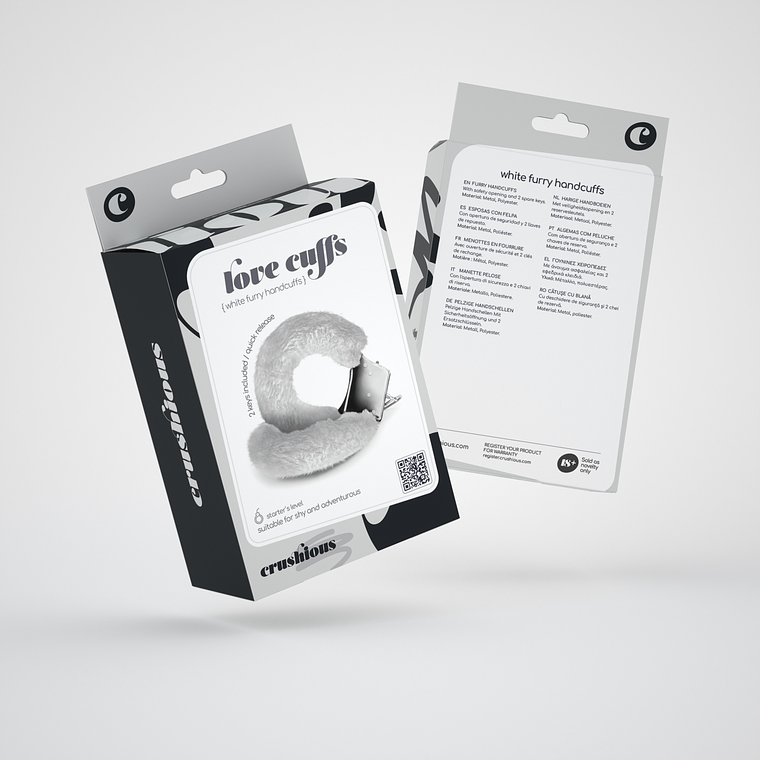 ALGEMAS DE PELUCHE LOVE CUFFS CRUSHIOUS BRANCAS 5