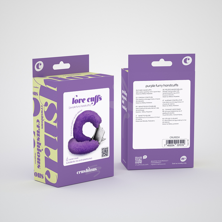 ALGEMAS DE PELUCHE LOVE CUFFS CRUSHIOUS ROXAS 5