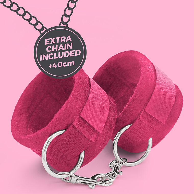 ALGEMAS DE VELCRO TOUGH LOVE COM CORRENTE DE 40CM EXTRA CRUSHIOUS ROSA 1