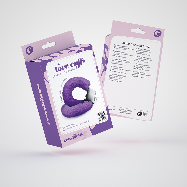 ALGEMAS DE PELUCHE LOVE CUFFS CRUSHIOUS ROXAS 6