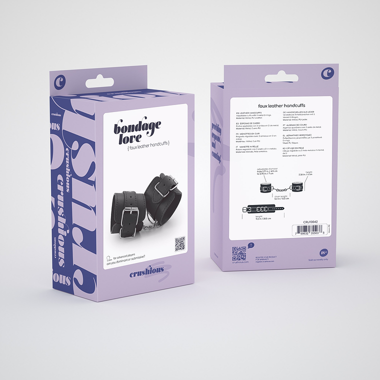 ALGEMAS DE COURO BONDAGE LOVE CRUSHIOUS PRETAS 6
