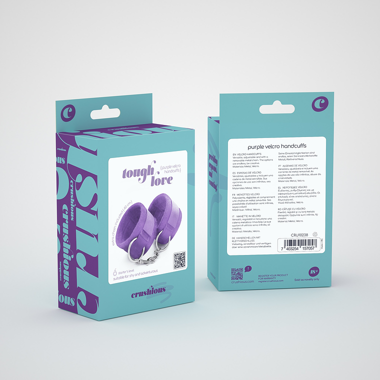 ALGEMAS DE VELCRO TOUGH LOVE COM CORRENTE DE 40CM EXTRA CRUSHIOUS ROXO 6