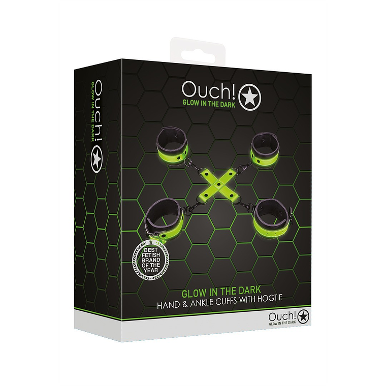 ALGEMAS PARA PULSOS E TORNOZELOS COM HOGTIE GLOW IN THE DARK OUCH! 2