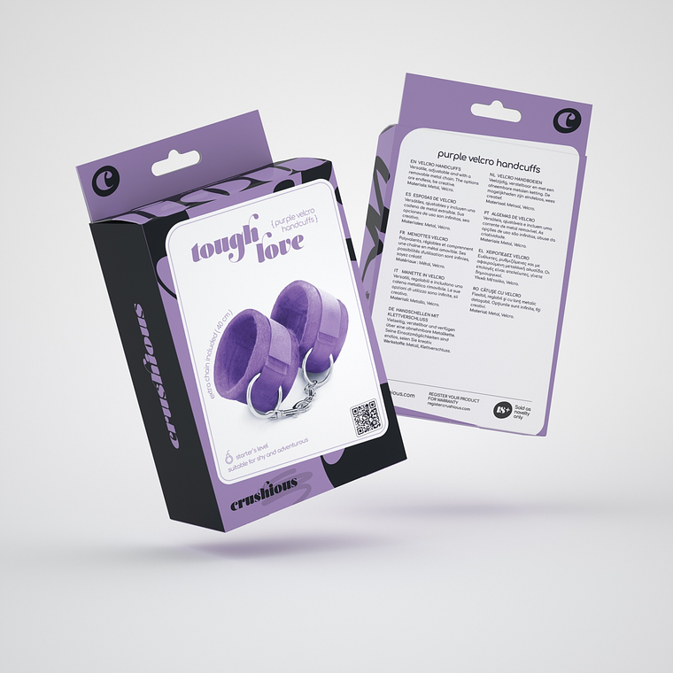 ALGEMAS DE VELCRO TOUGH LOVE COM CORRENTE DE 40CM EXTRA CRUSHIOUS ROXO 7